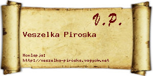 Veszelka Piroska névjegykártya